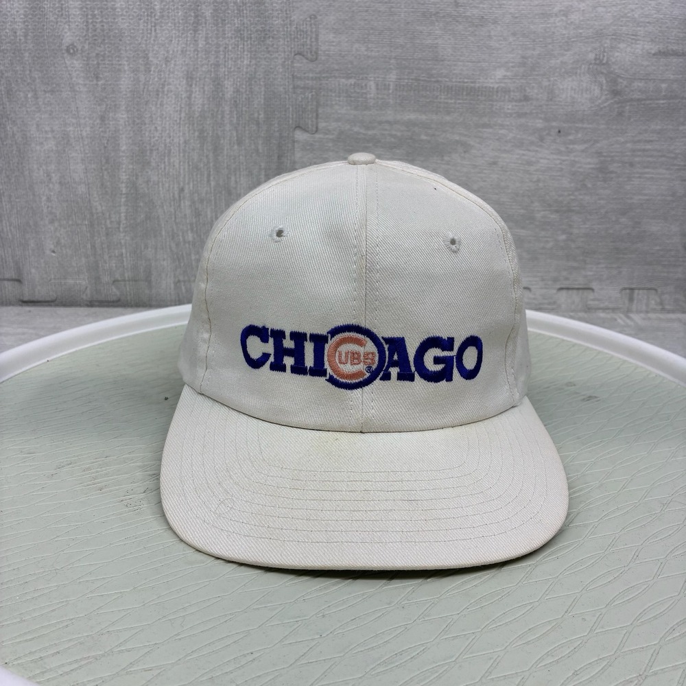Vintage Chicago Cubs Hat Mens White Cotton Snapback‎ MLB Baseball Cap Korea